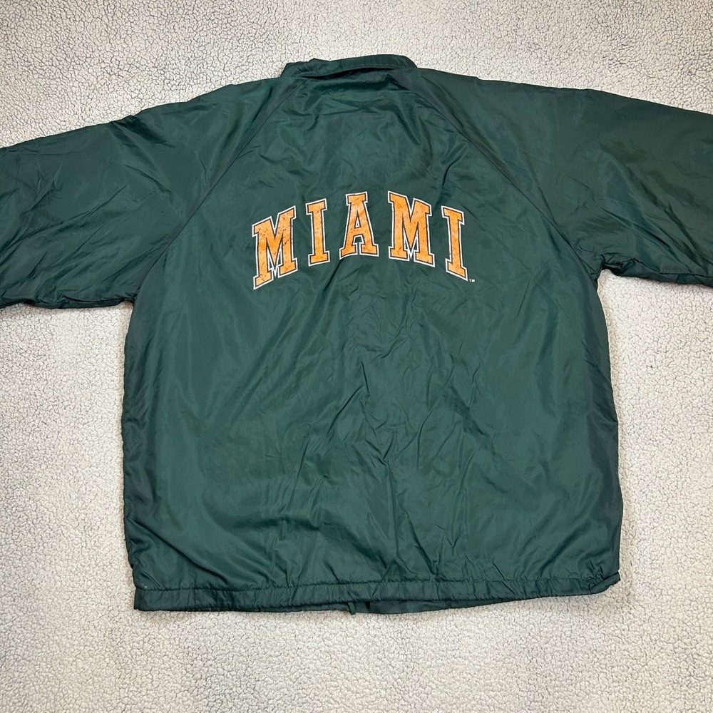 Vtg Miami‎ Hurricanes Green Jacket Logo7 Green Mens Size Large - Picture 6 of 10
